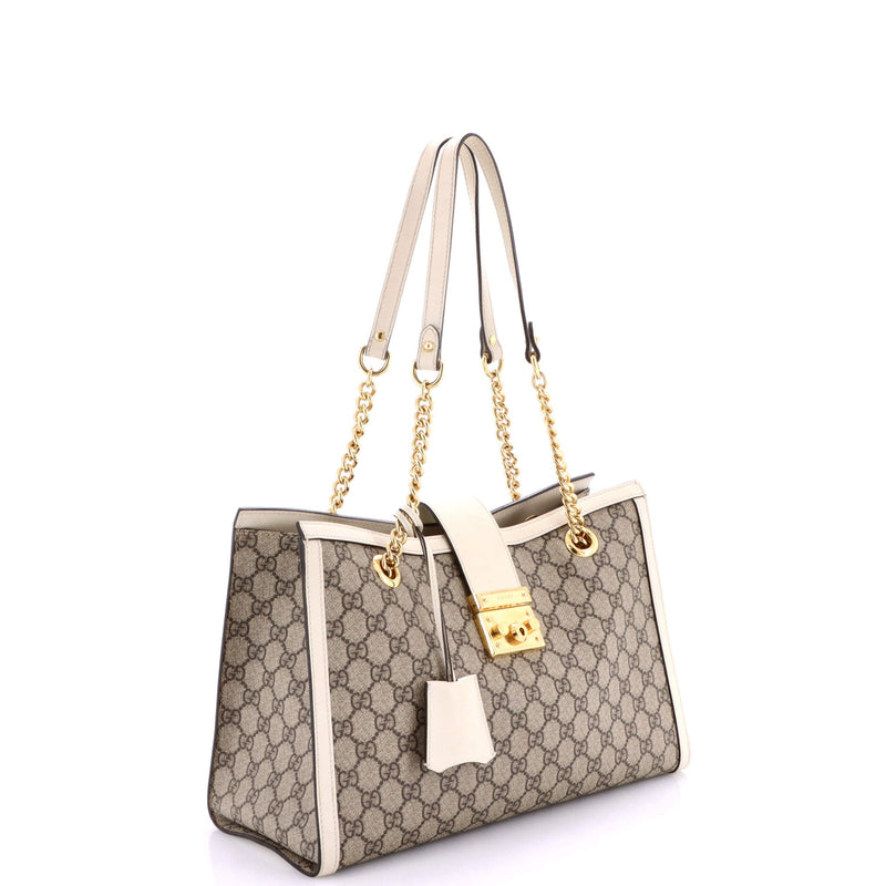 Gucci Padlock Chain Tote Gg Coated