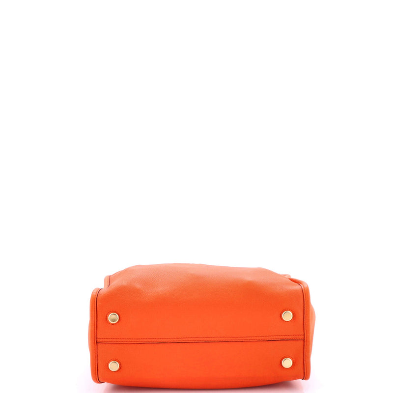 Gucci Logo Tote Embossed Leather Small