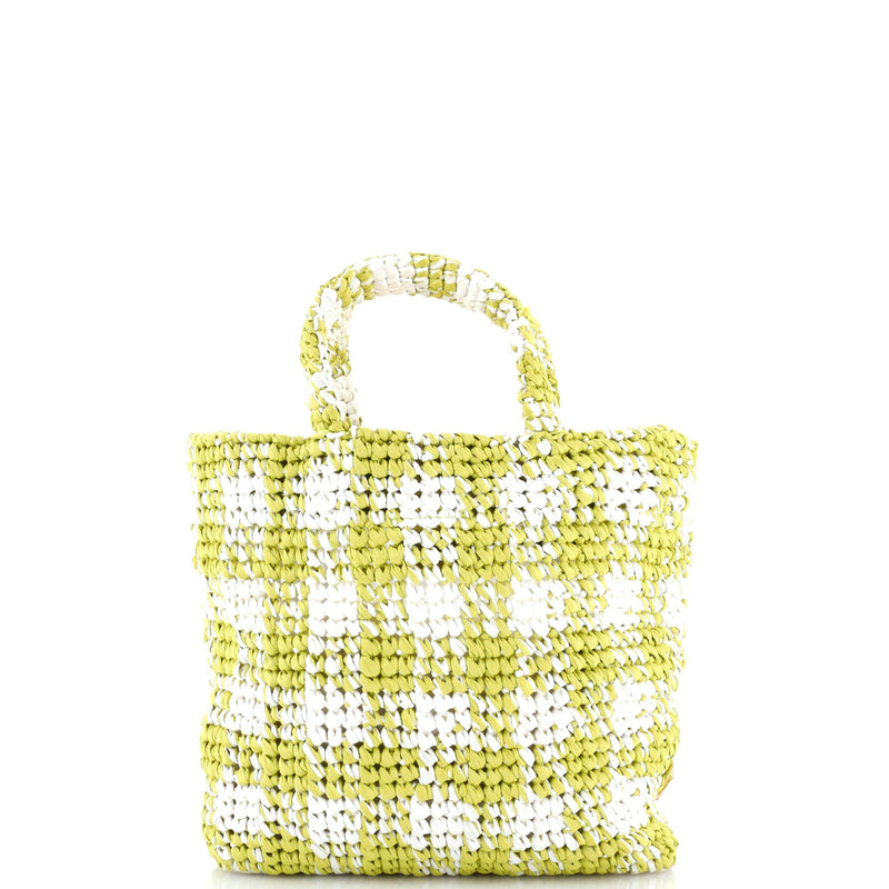 Prada Logo Tote Raffia Small