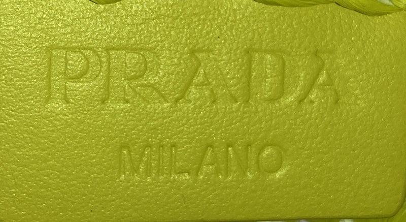 Prada Logo Tote Raffia Small