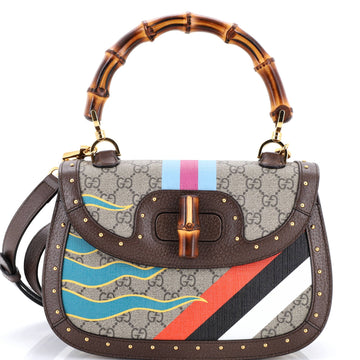 Gucci Bamboo Top Handle Bag Printed Gg