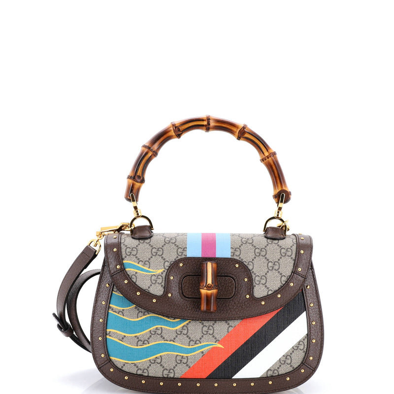Gucci Bamboo Top Handle Bag Printed Gg