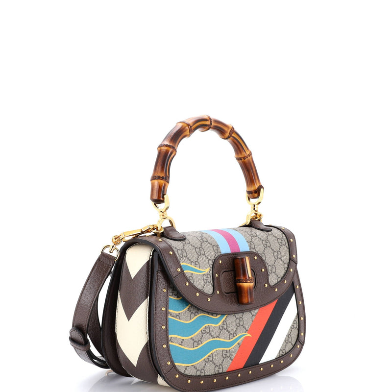 Gucci Bamboo Top Handle Bag Printed Gg
