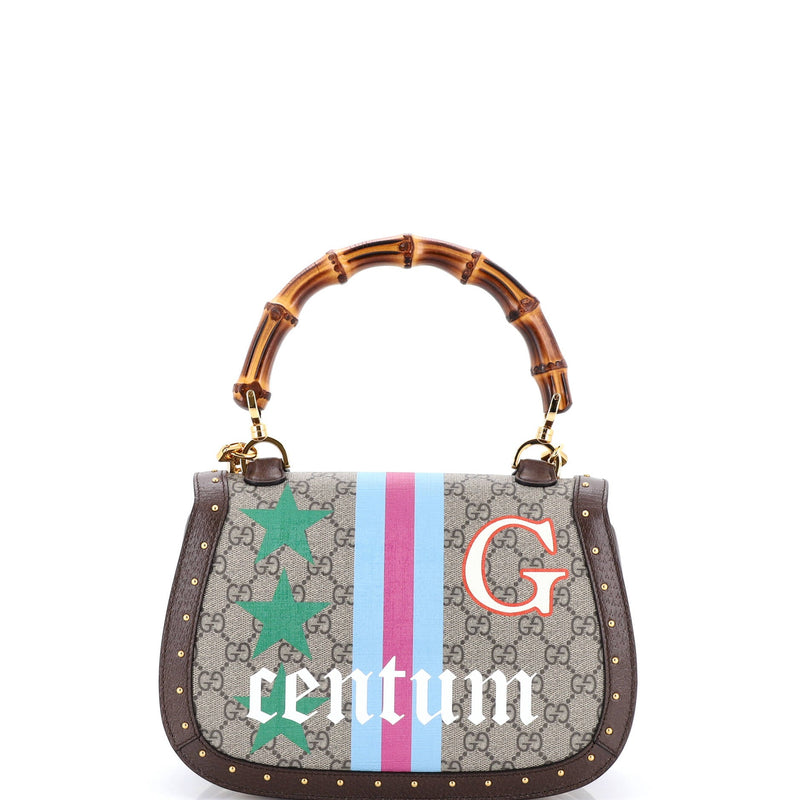 Gucci Bamboo Top Handle Bag Printed Gg