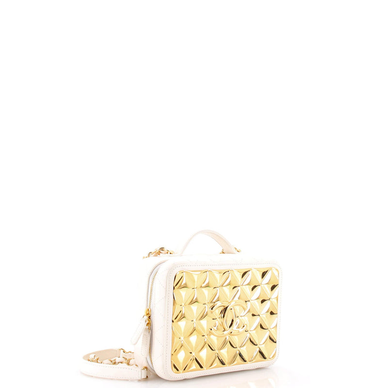 Chanel Golden Plate Vanity Case Quilted