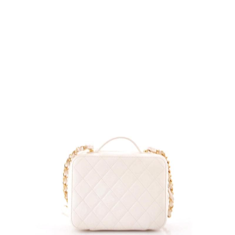 Chanel Golden Plate Vanity Case Quilted