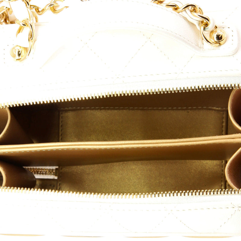 Chanel Golden Plate Vanity Case Quilted