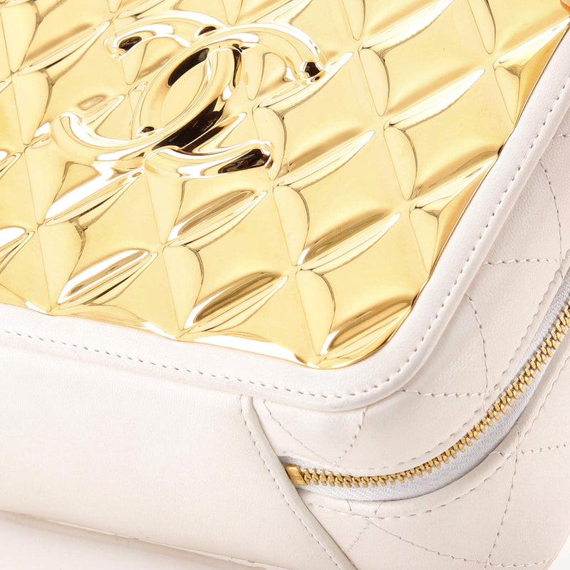 Chanel Golden Plate Vanity Case Quilted