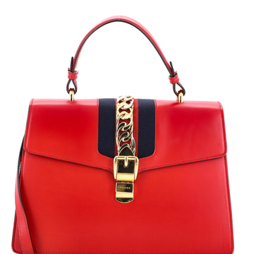 Gucci Sylvie Top Handle Bag Leather