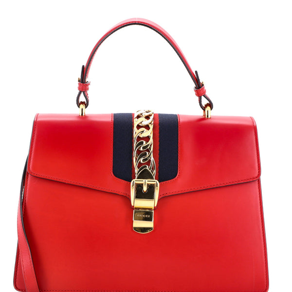 Gucci Sylvie Top Handle Bag Leather