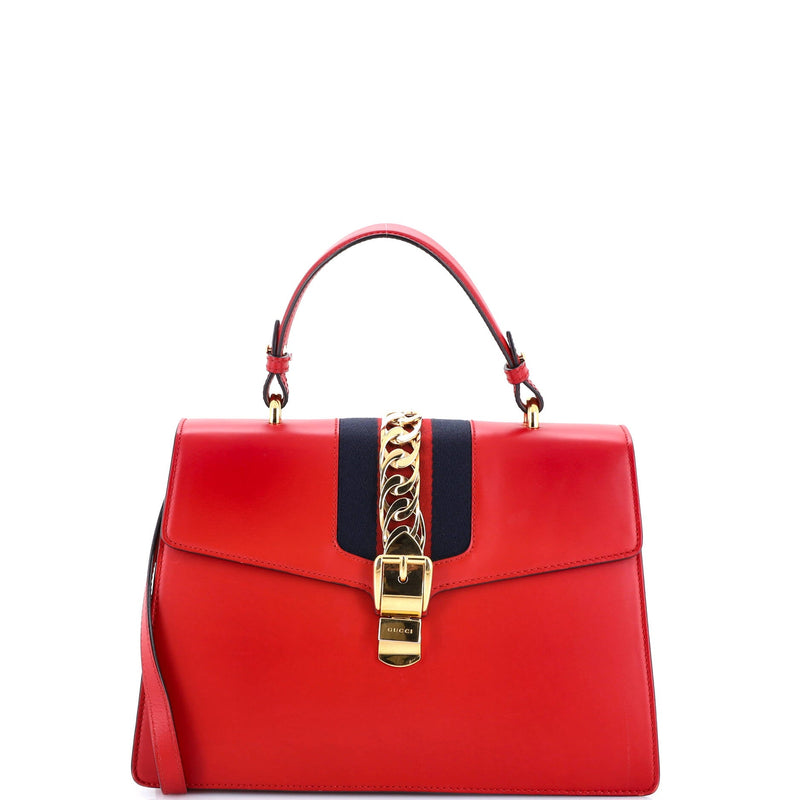 Gucci Sylvie Top Handle Bag Leather