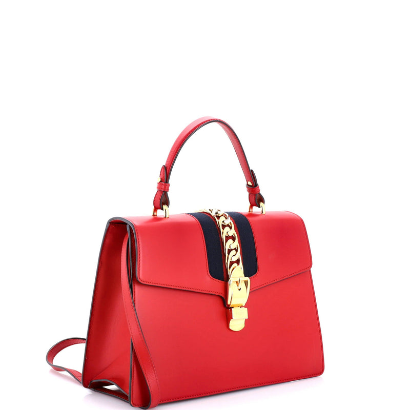 Gucci Sylvie Top Handle Bag Leather