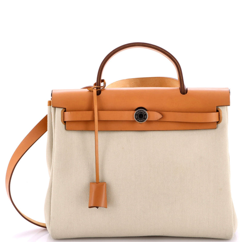 Hermes Herbag Zip Leather And Toile 31