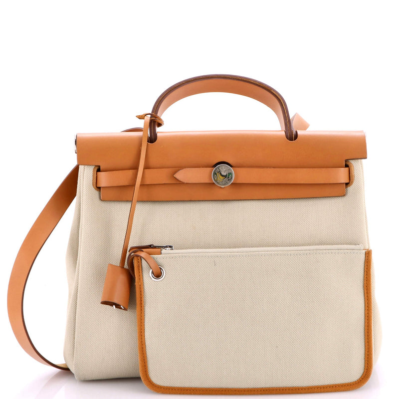 Hermes Herbag Zip Leather And Toile 31