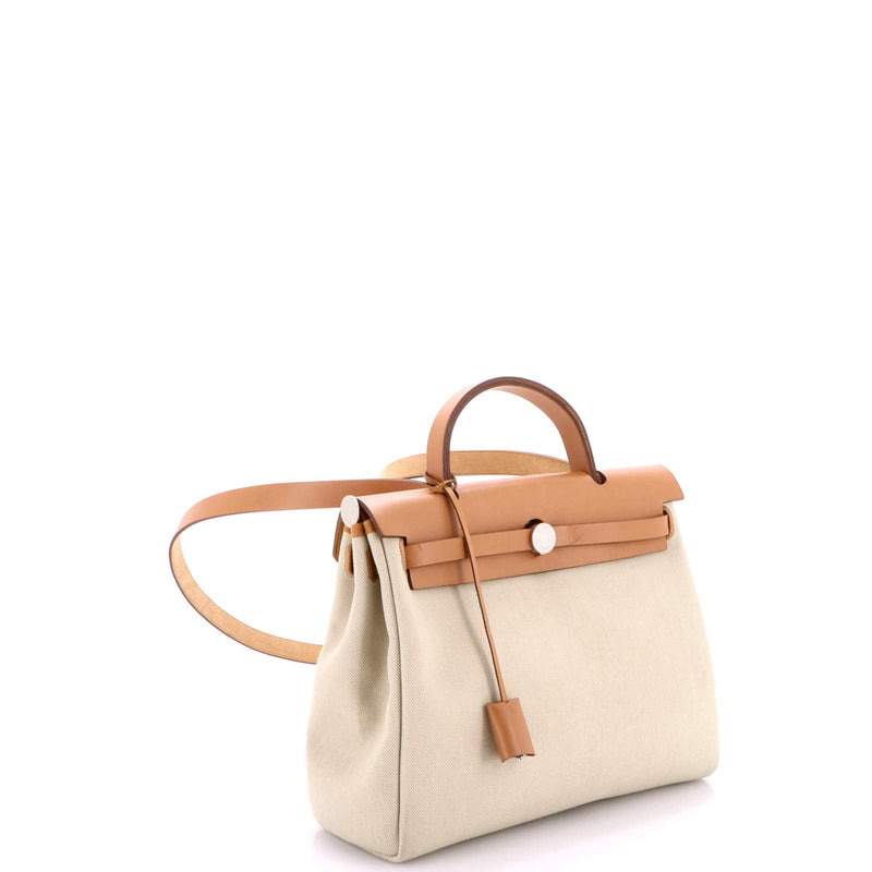 Hermes Herbag Zip Leather And Toile 31