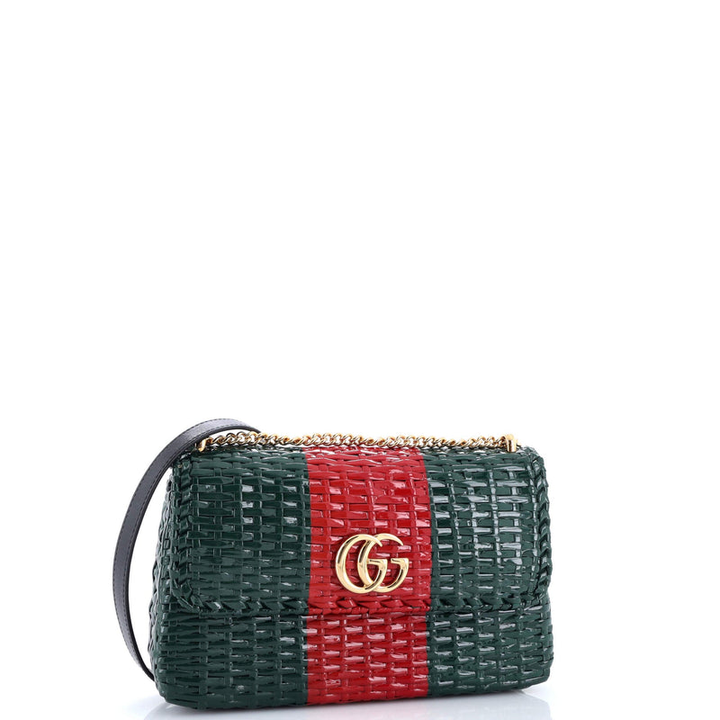 Gucci Cestino Flap Shoulder Bag Wicker