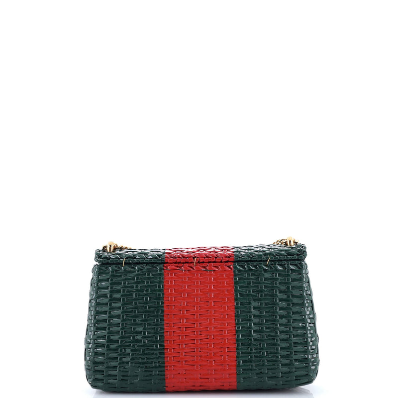 Gucci Cestino Flap Shoulder Bag Wicker
