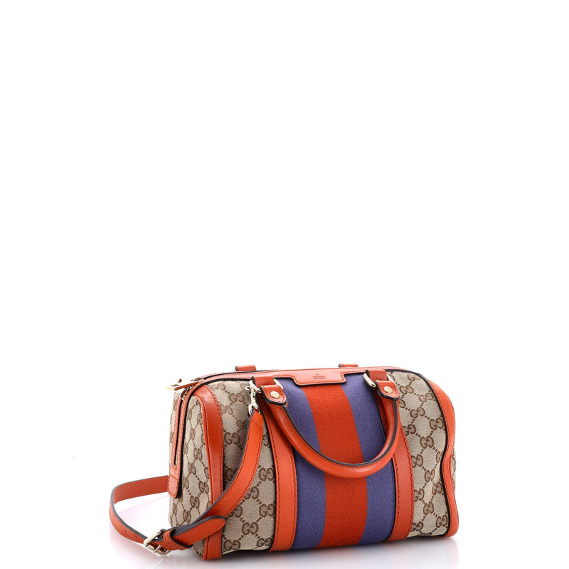 Gucci Vintage Web Boston Bag Gg Canvas