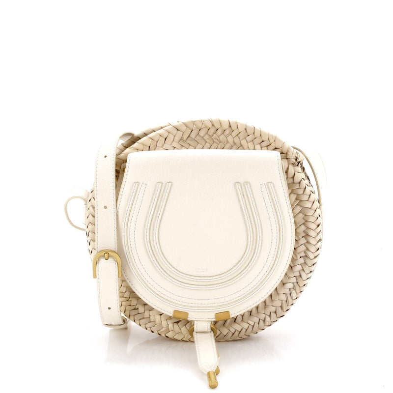 Chloe Marcie Basket Crossbody Bag Raffia
