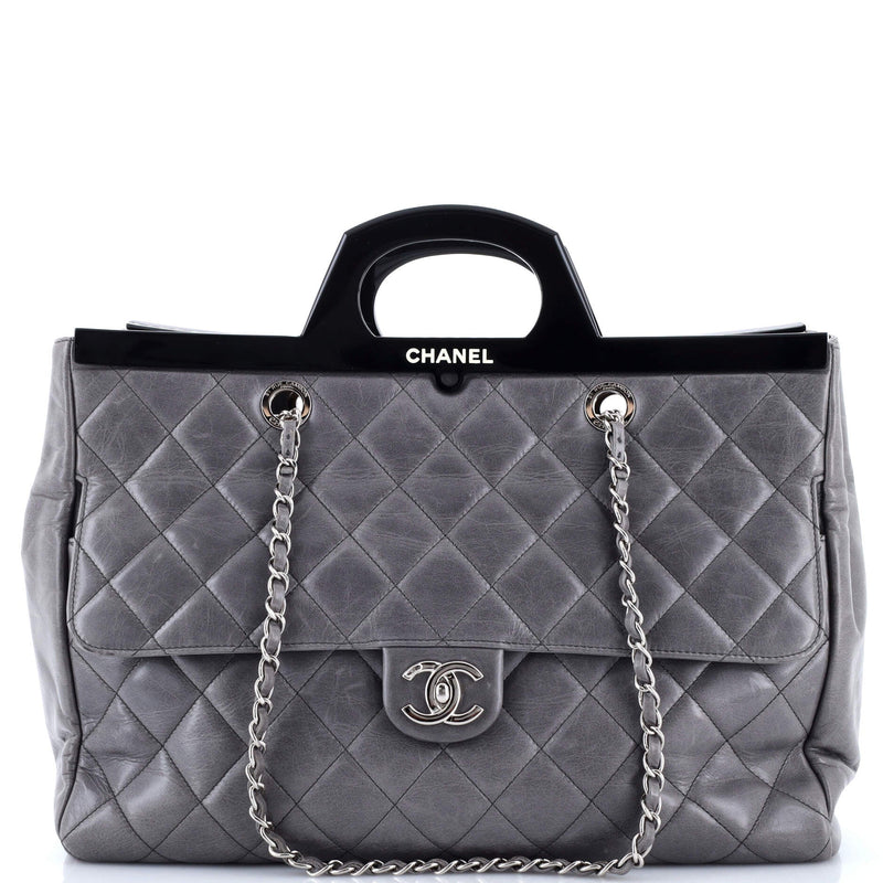 Chanel Cc Delivery Tote Quilted Glazed