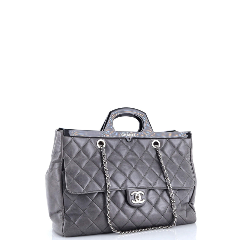 Chanel Cc Delivery Tote Quilted Glazed