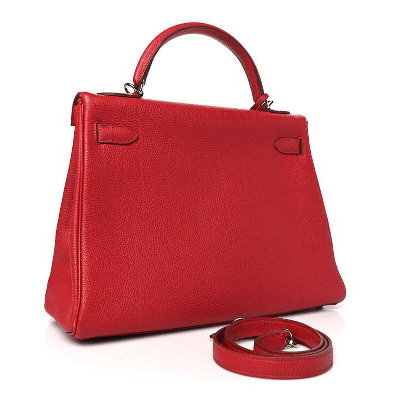Hermes Togo Kelly Retourne 32 Rouge Vif