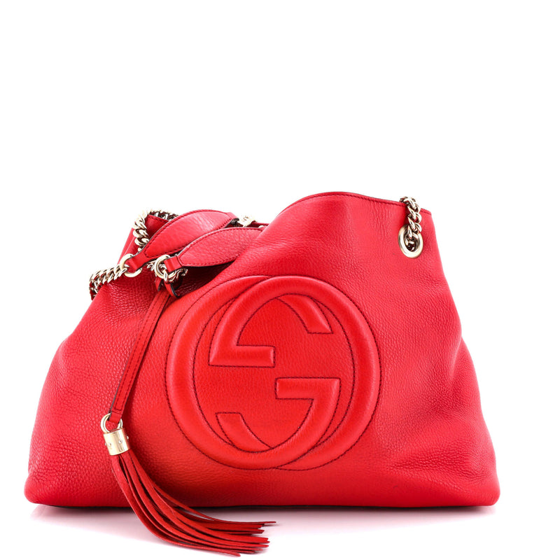 Soho Chain Strap Shoulder Bag Leather