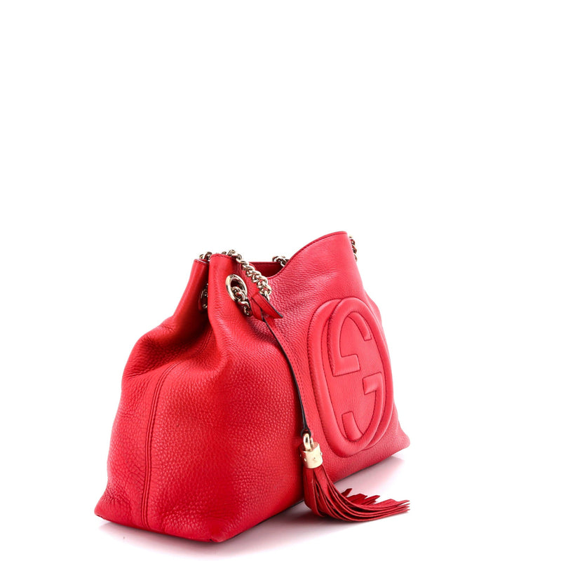 Soho Chain Strap Shoulder Bag Leather