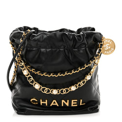 Chanel Shiny Calfskin Quilted Pearl Cc