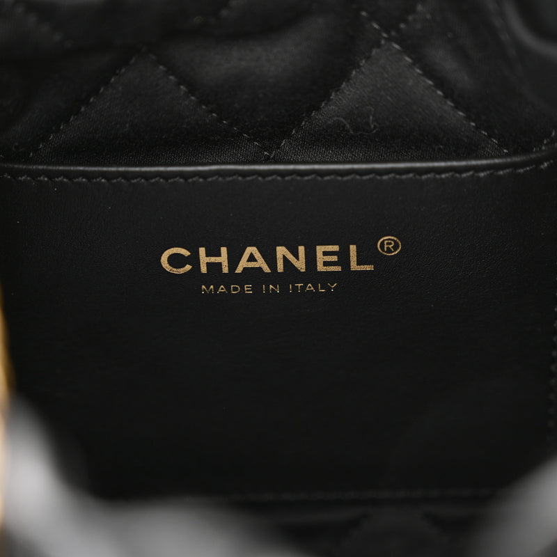Chanel Shiny Calfskin Quilted Pearl Cc