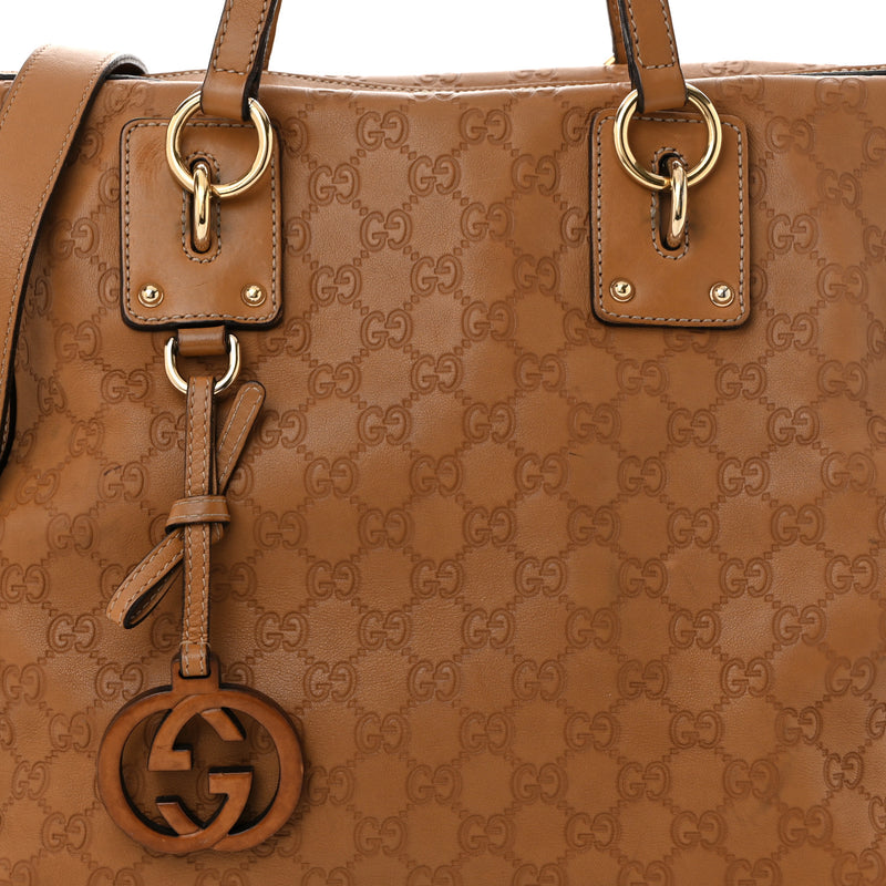 Gucci Guccissima Medium Gg Charm Satchel