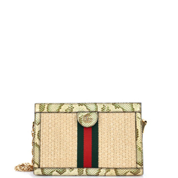 Ophidia Chain Shoulder Bag Raffia With