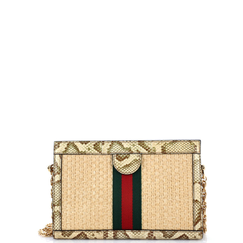 Ophidia Chain Shoulder Bag Raffia With