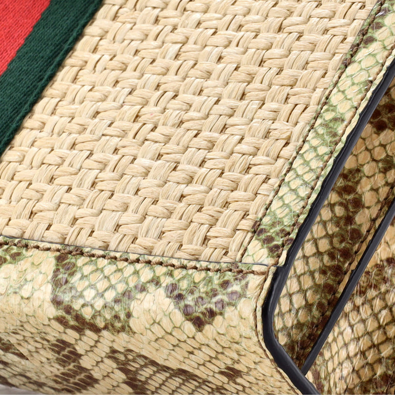 Ophidia Chain Shoulder Bag Raffia With