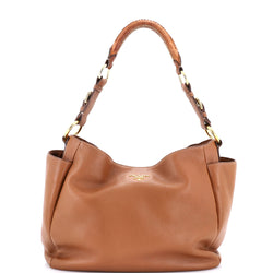Side Pocket Zip Hobo Vitello Daino Large