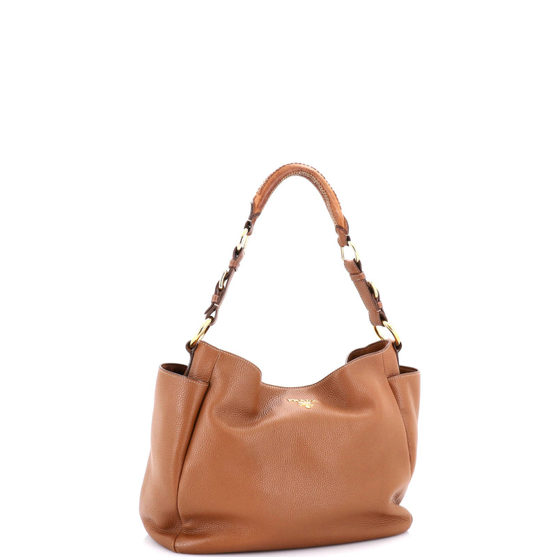 Side Pocket Zip Hobo Vitello Daino Large