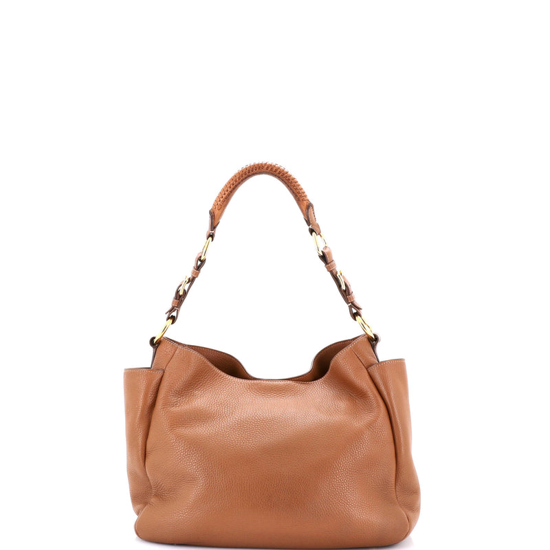 Side Pocket Zip Hobo Vitello Daino Large