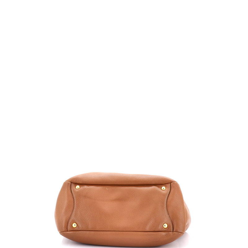 Side Pocket Zip Hobo Vitello Daino Large