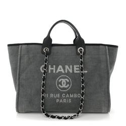 Chanel Canvas Large Deauville Tote Grey