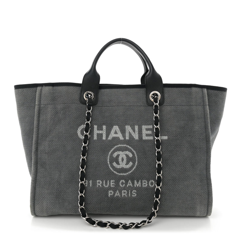 Chanel Canvas Large Deauville Tote Grey