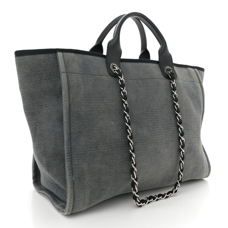 Chanel Canvas Large Deauville Tote Grey