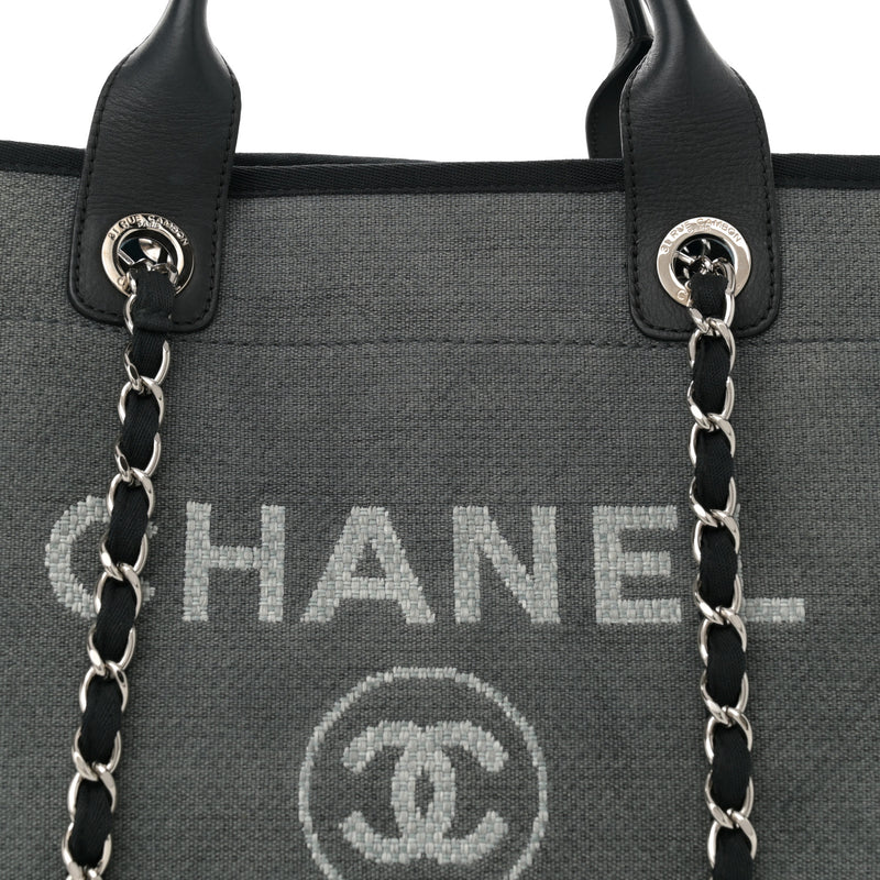 Chanel Canvas Large Deauville Tote Grey