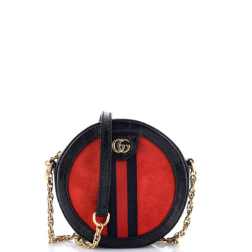 Ophidia Round Shoulder Bag Suede Mini