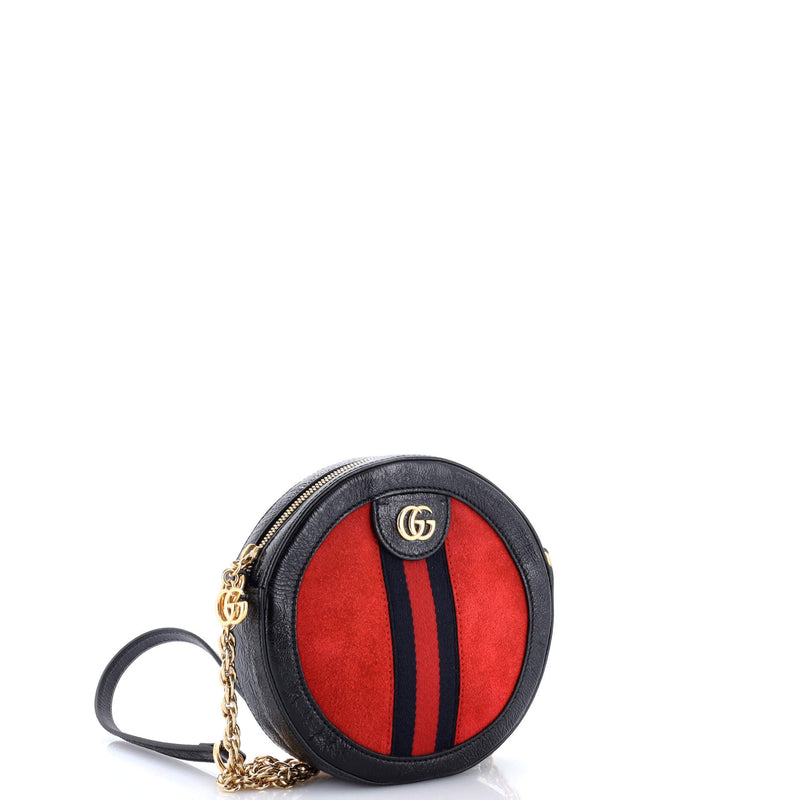 Ophidia Round Shoulder Bag Suede Mini