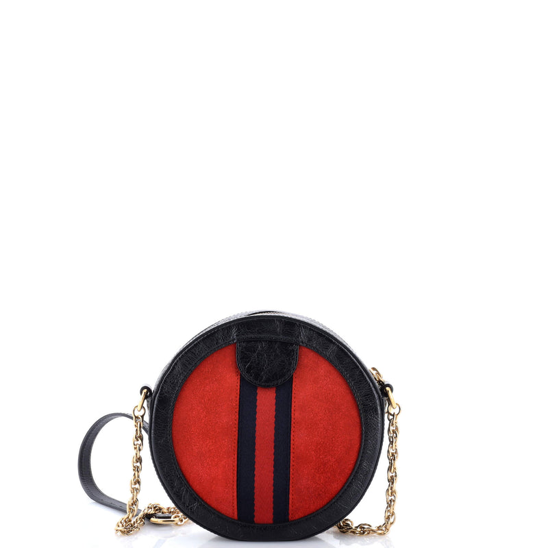 Ophidia Round Shoulder Bag Suede Mini