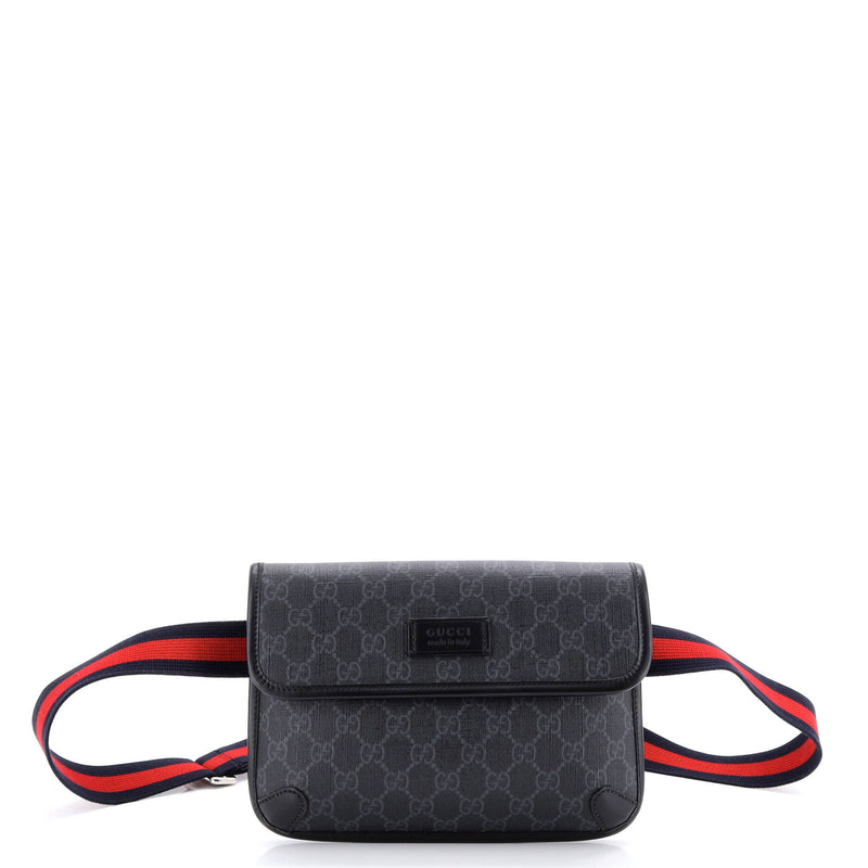 Web Flap Belt Bag Gg Coated Canvas