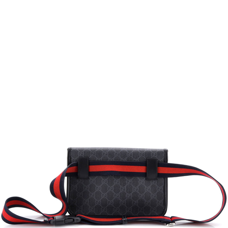 Web Flap Belt Bag Gg Coated Canvas