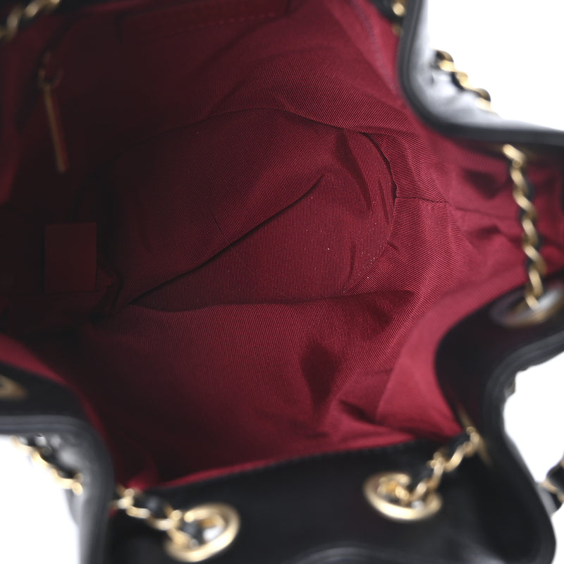 Chanel Lambskin Quilted Chain Bucket