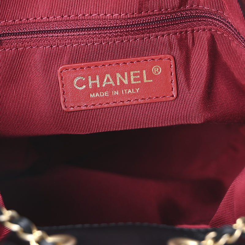 Chanel Lambskin Quilted Chain Bucket
