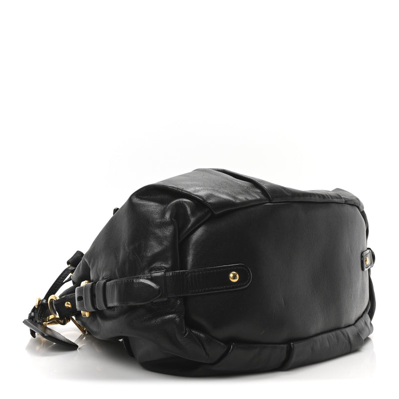 Prada Soft Calf Shopping Satchel Black